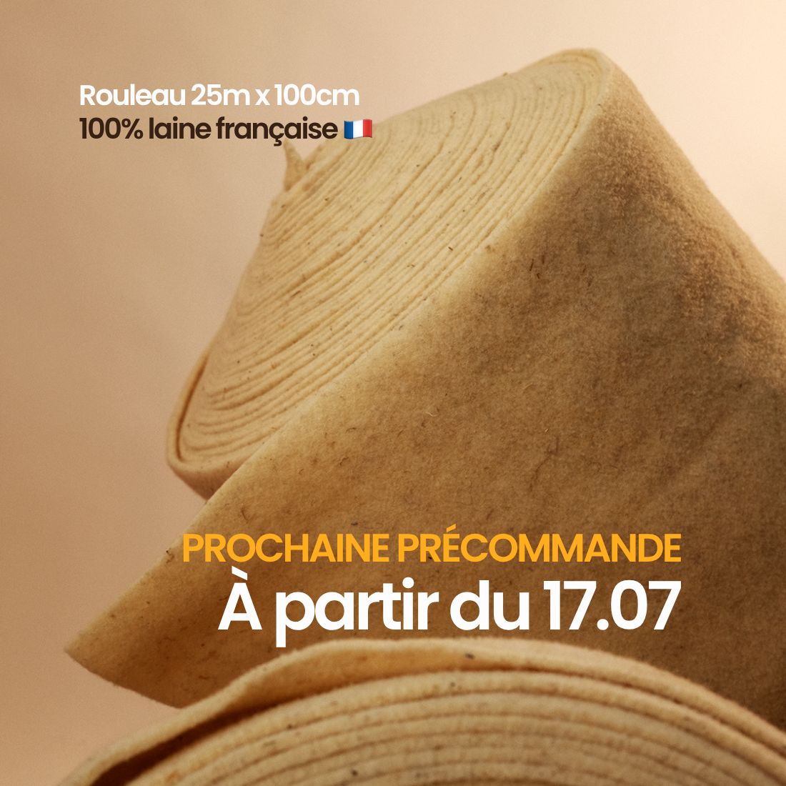 Rouleau paillage 100% laine XL - Fabriqué en France 🇫🇷