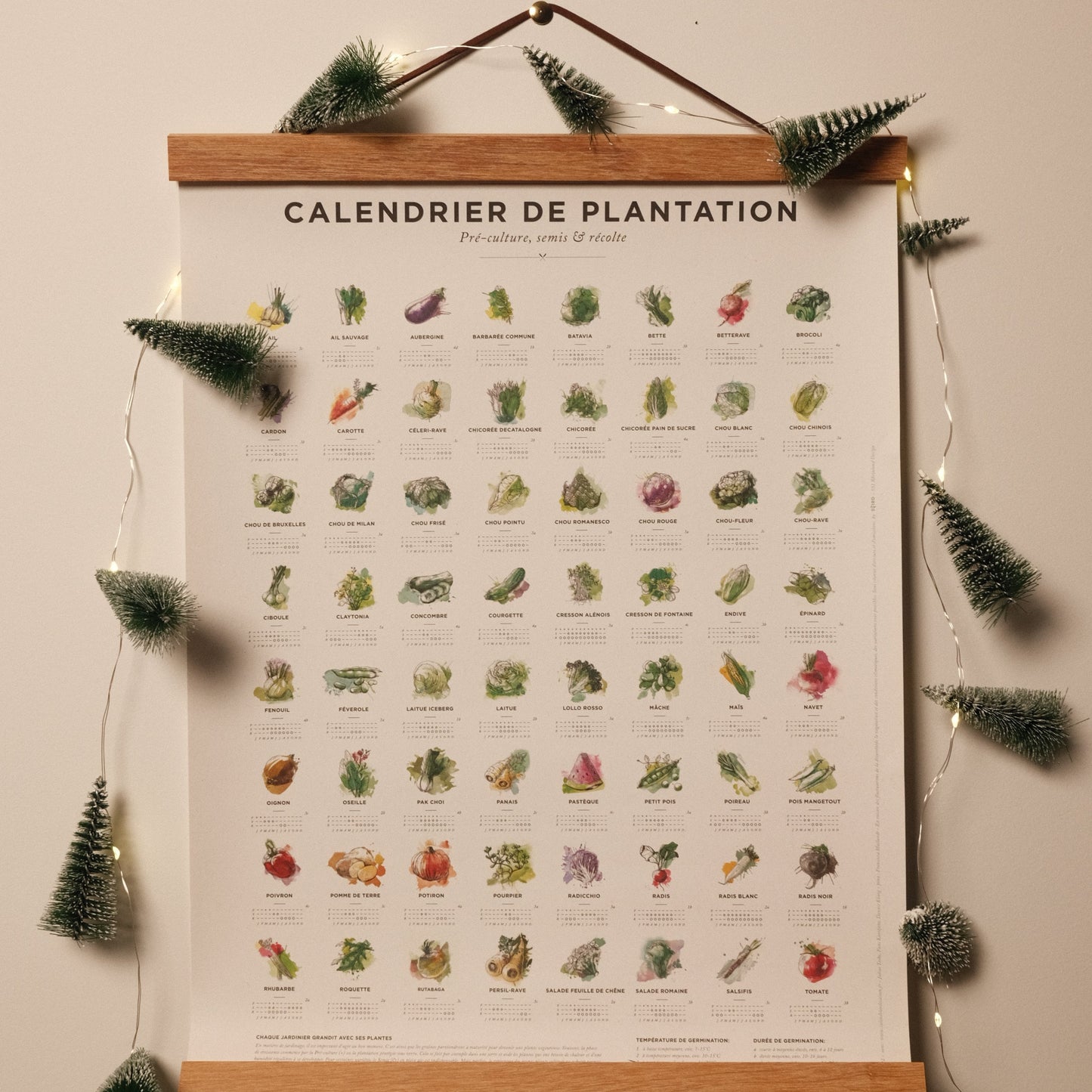 Affiche calendrier plantation 30x40cm