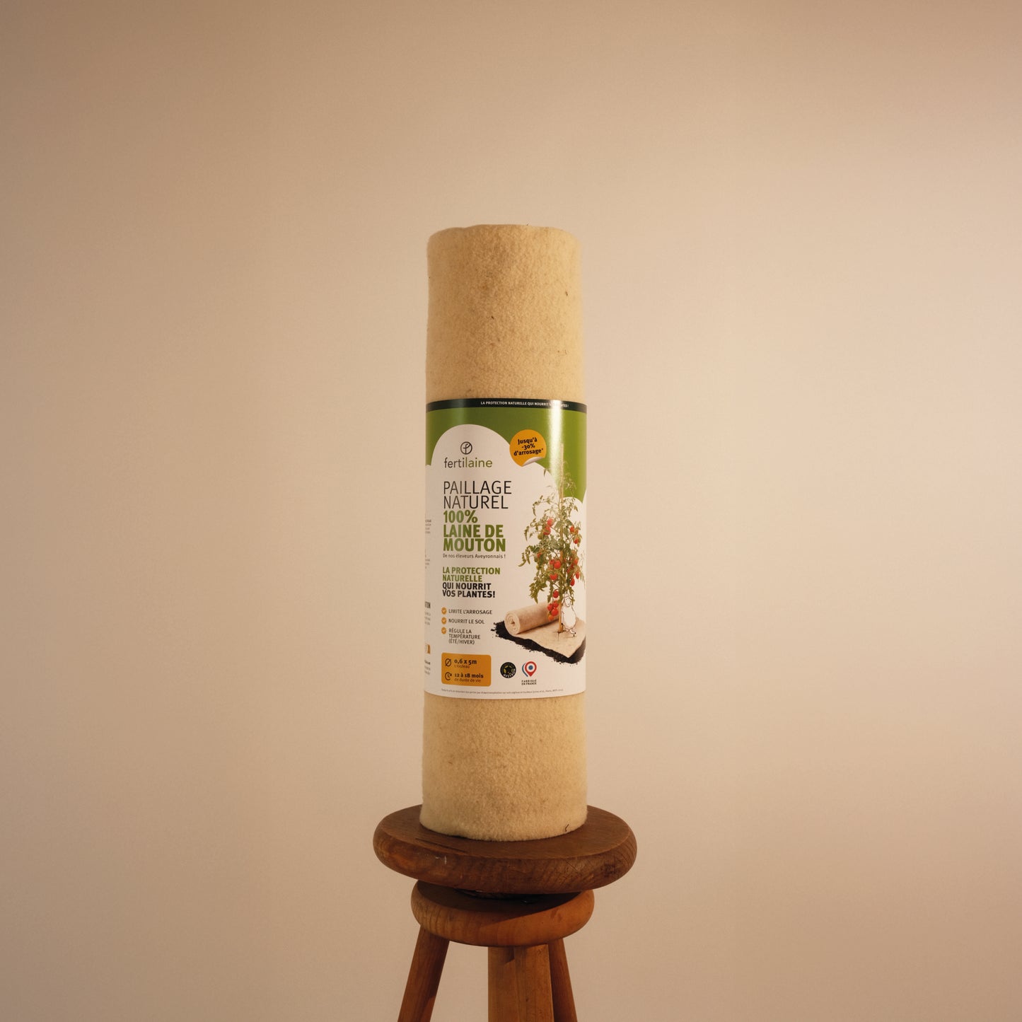 Rouleau paillage 100% laine - Fabriqué en France 🇫🇷