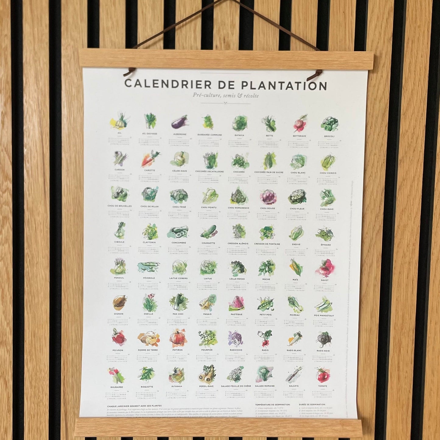 Affiche calendrier plantation 30x40cm