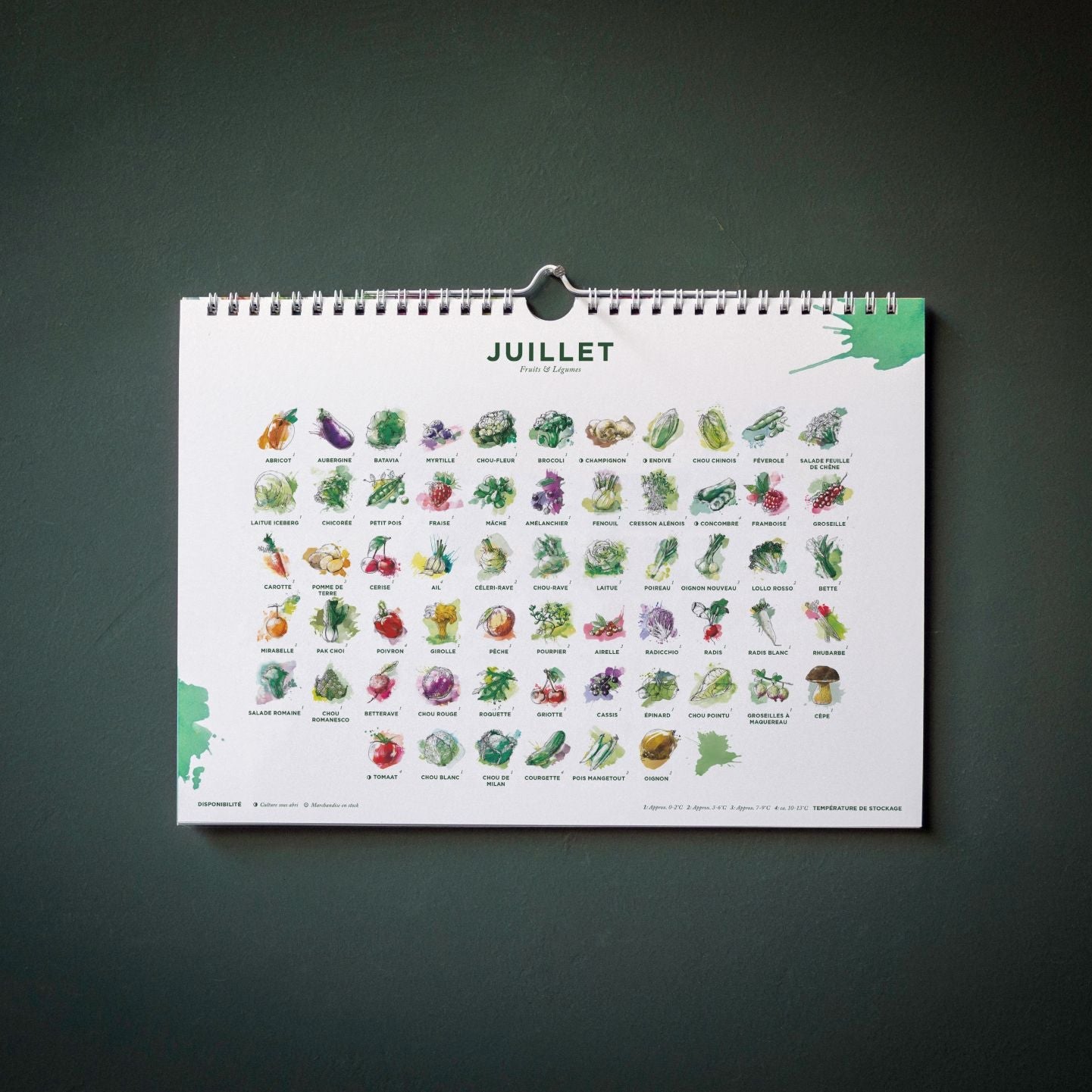 Calendrier de saison - fruits et légumes