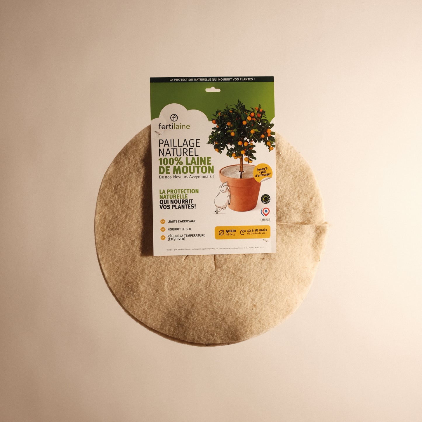 Disques paillage 100% laine - Fabriqué en France 🇫🇷