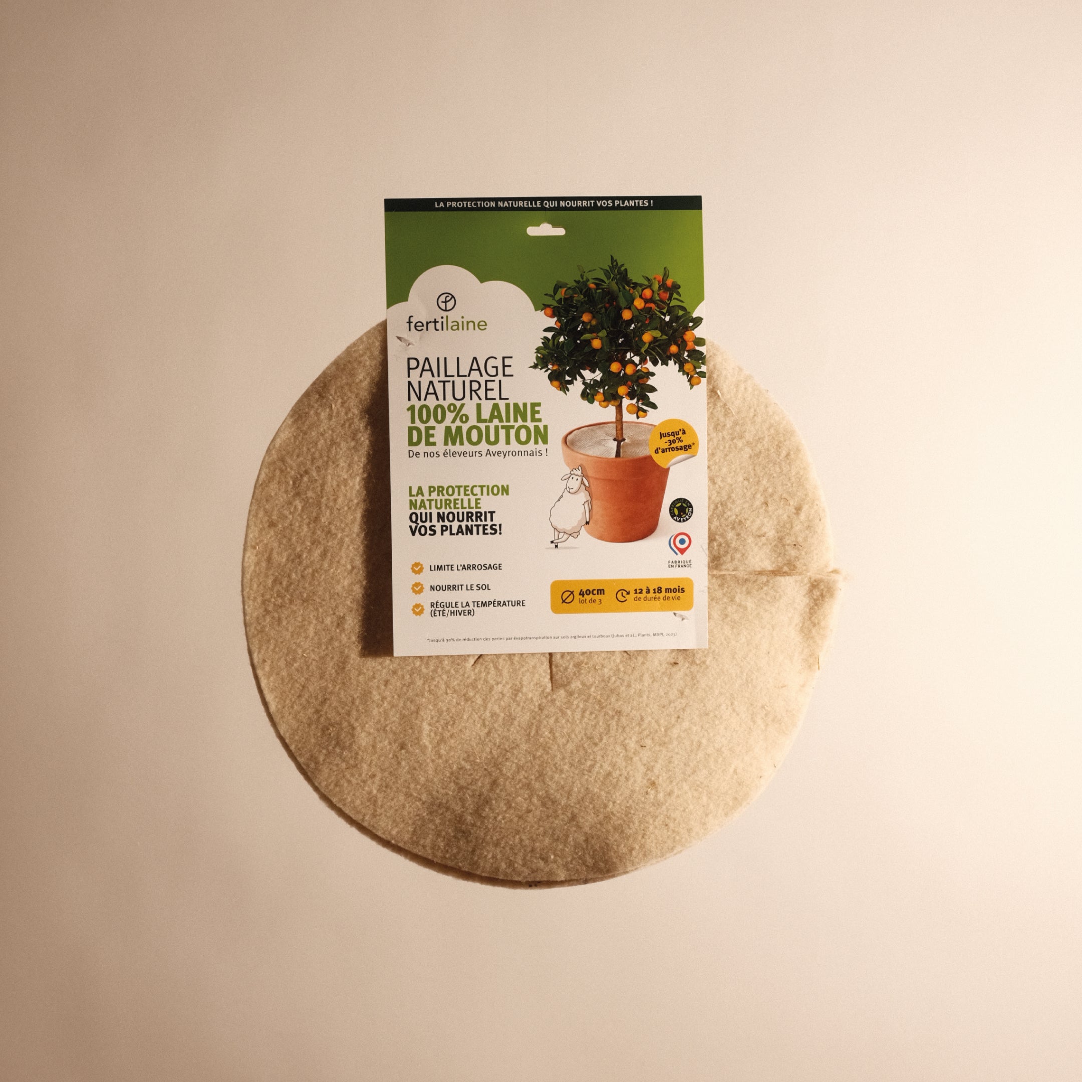 Disques paillage 100% laine - Fabriqué en France 🇫🇷