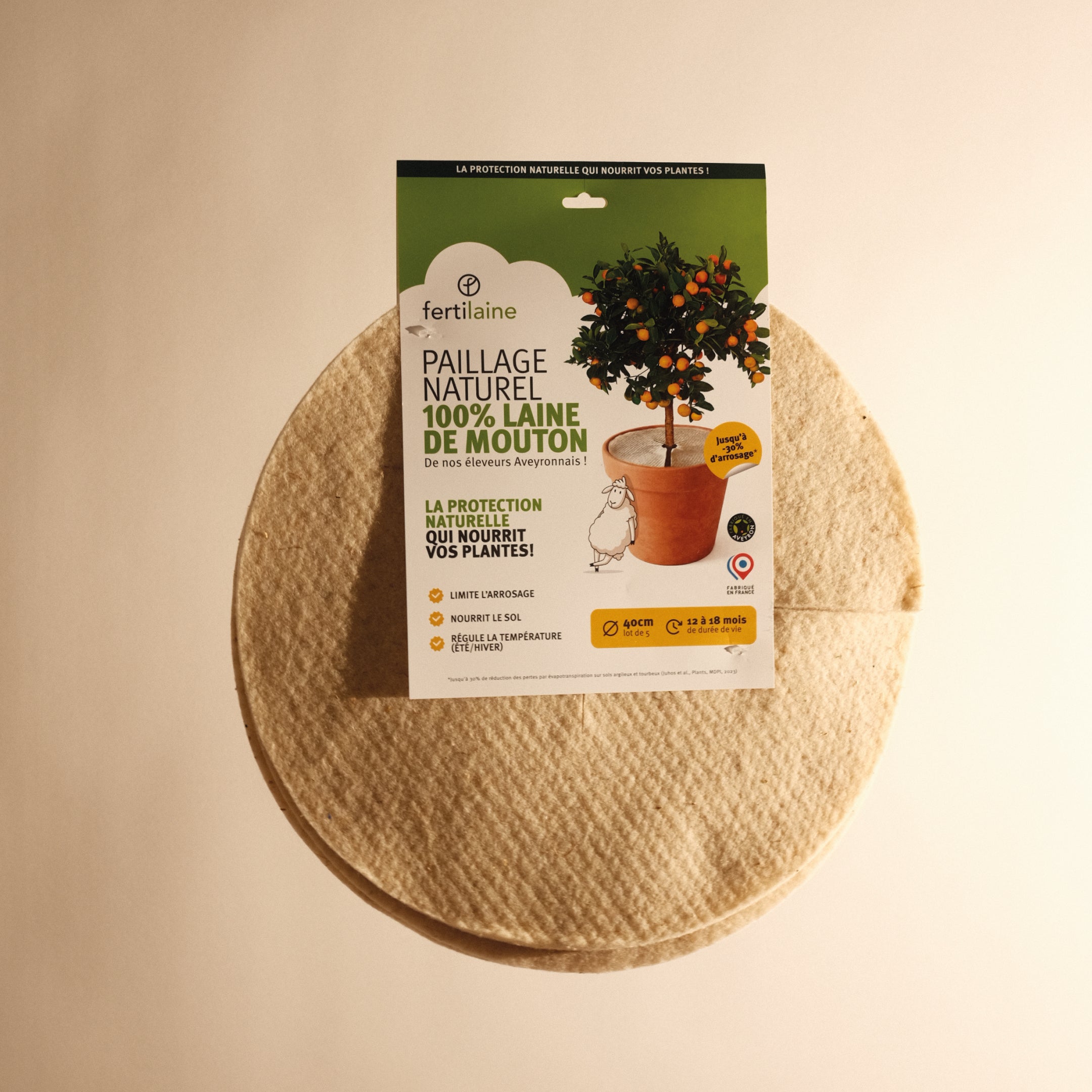 Disques paillage 100% laine - Fabriqué en France 🇫🇷
